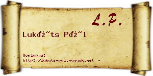 Lukáts Pál névjegykártya