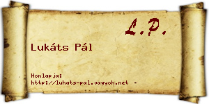 Lukáts Pál névjegykártya